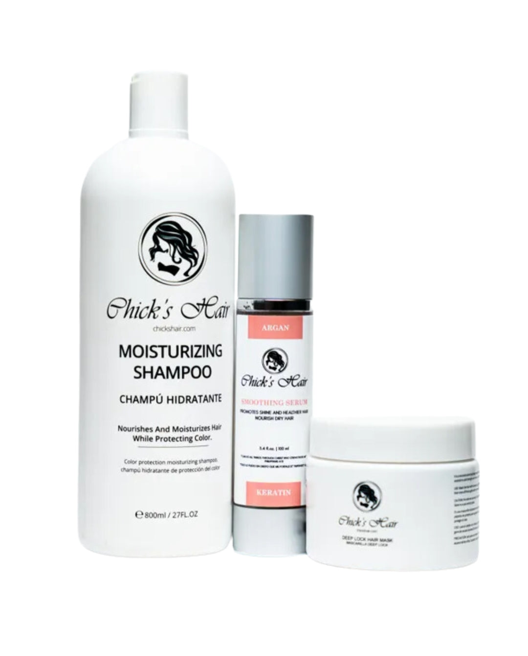 Set Moisturizing Conditioner + Deep Lock Hair Mask + Smoothing Serum Argan & Keratin